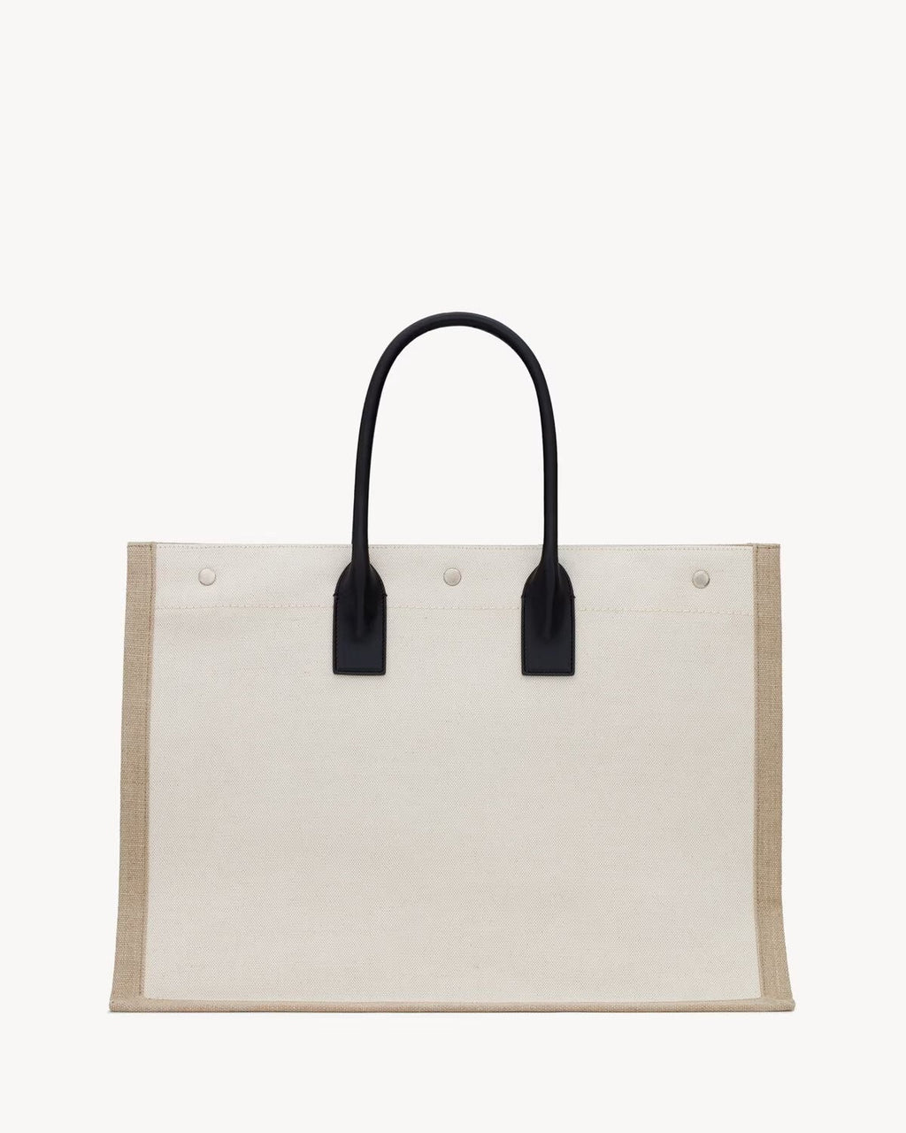 SAINT LAURENT RIVE GAUCHE LEATHER TRIMMED PRINTED CANVAS TOTE BAG