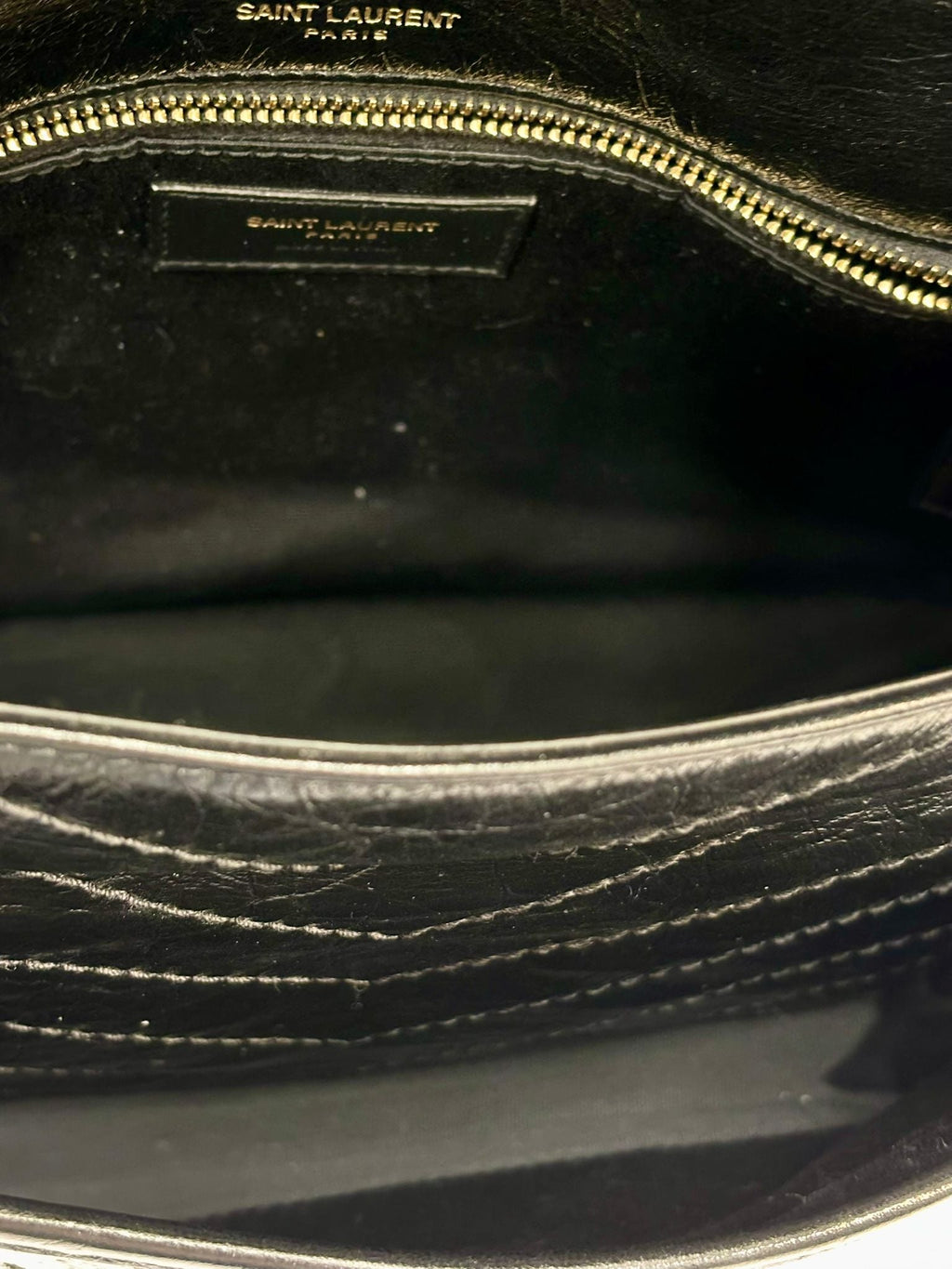 SAINT LAURENT CHEVRON NIKI 2022 BLACK SHOULDER BAG