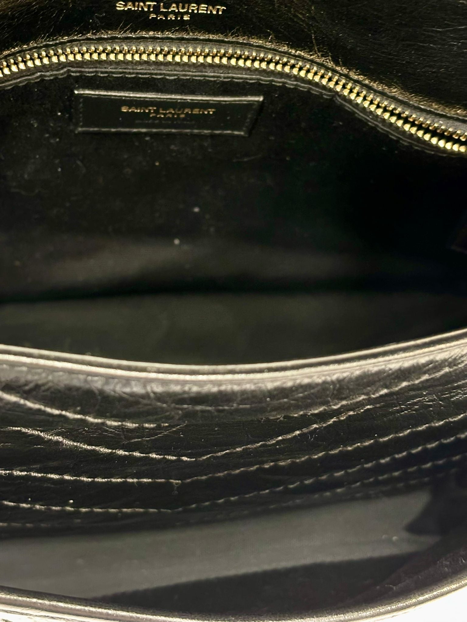 SAINT LAURENT CHEVRON NIKI 2022 BLACK SHOULDER BAG