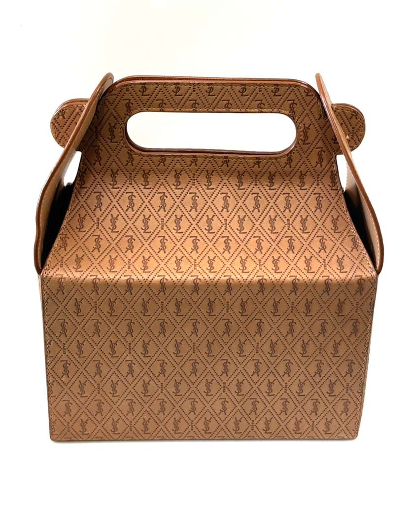 YSL TAKE AWAY CALFSKIN MONOGRAM LEATHER BOX