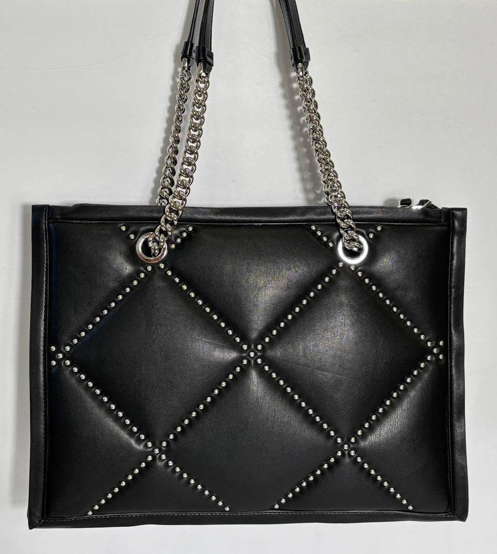 FERRAGAMO QUILTED GOATSKIN LEATHER VIVA BOW CHAIN TOTE