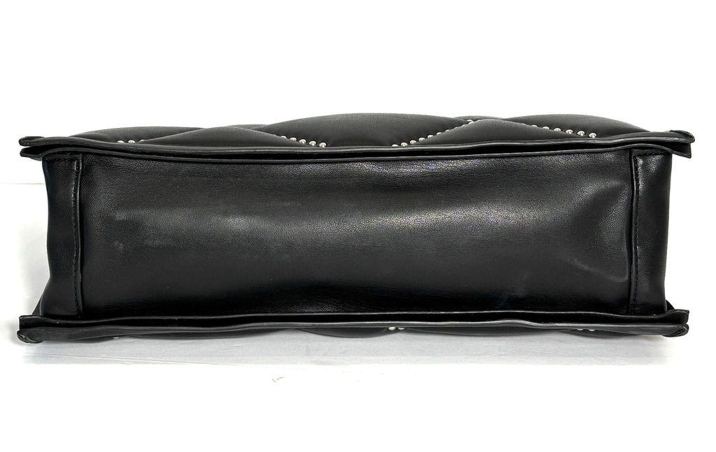FERRAGAMO QUILTED GOATSKIN LEATHER VIVA BOW CHAIN TOTE