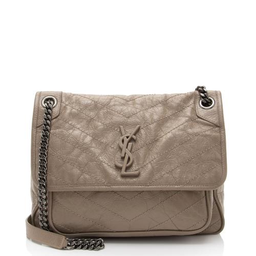 YSL NIKI MEDIUM VINTAGE CALFSKIN LEATHER SHOULDER BAG