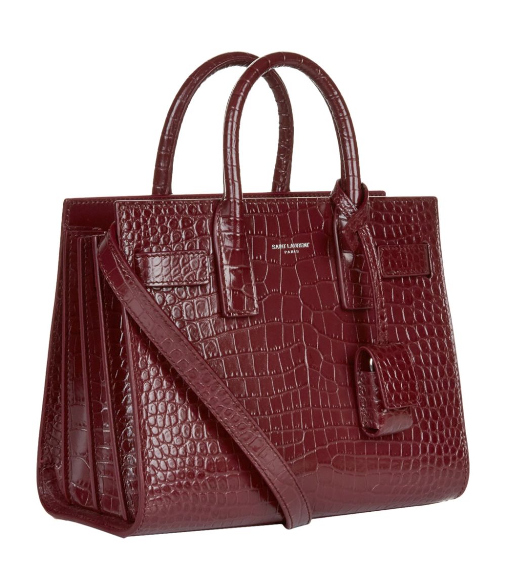 SAINT LAURENT SAC DE JOUR BABY IN EMBOSSED CROCODILE SHINY LEATHER