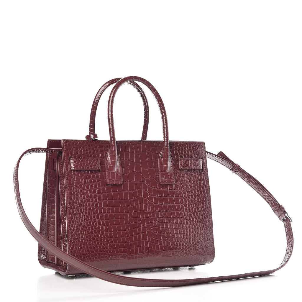 SAINT LAURENT SAC DE JOUR BABY IN EMBOSSED CROCODILE SHINY LEATHER
