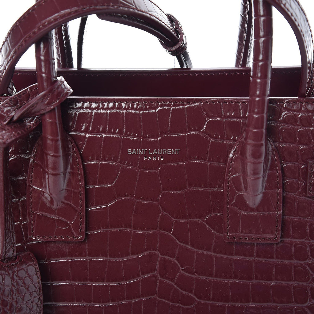 SAINT LAURENT SAC DE JOUR BABY IN EMBOSSED CROCODILE SHINY LEATHER