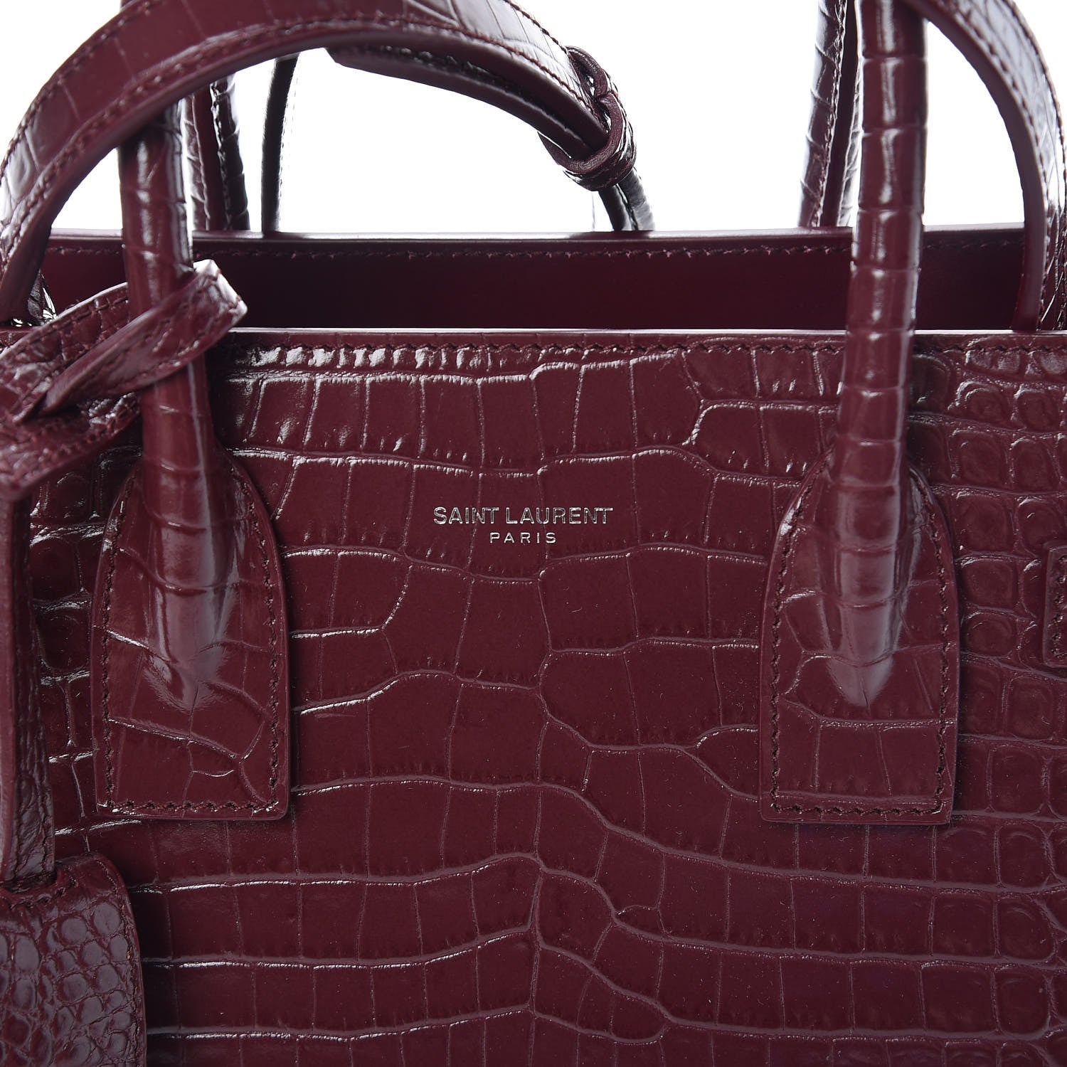 SAINT LAURENT SAC DE JOUR BABY IN EMBOSSED CROCODILE SHINY LEATHER