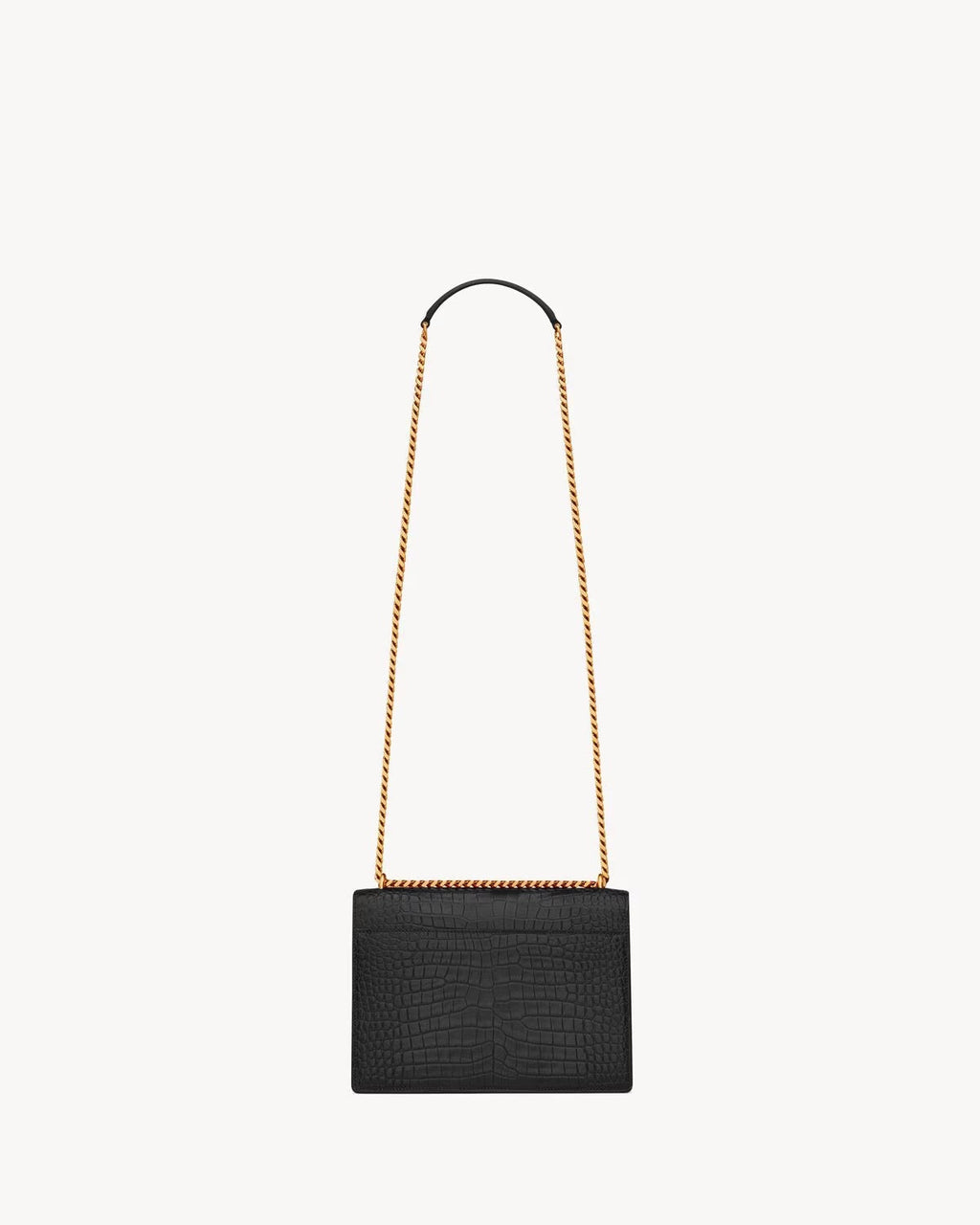 YSL CROC EMBOSSED CALFSKIN MONOGRAM SUNSET MEDIUM CROSSBODY BAG