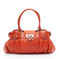 SALVATORE FERRAGAMO LEATHER GANCINI MARISA SATCHEL