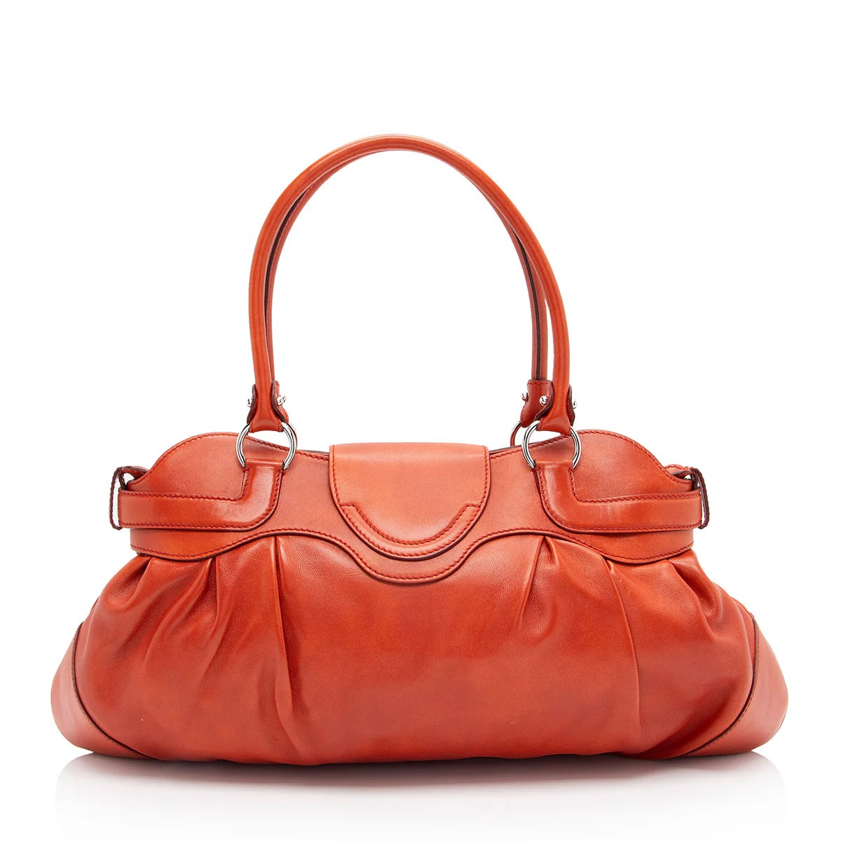 SALVATORE FERRAGAMO LEATHER GANCINI MARISA SATCHEL