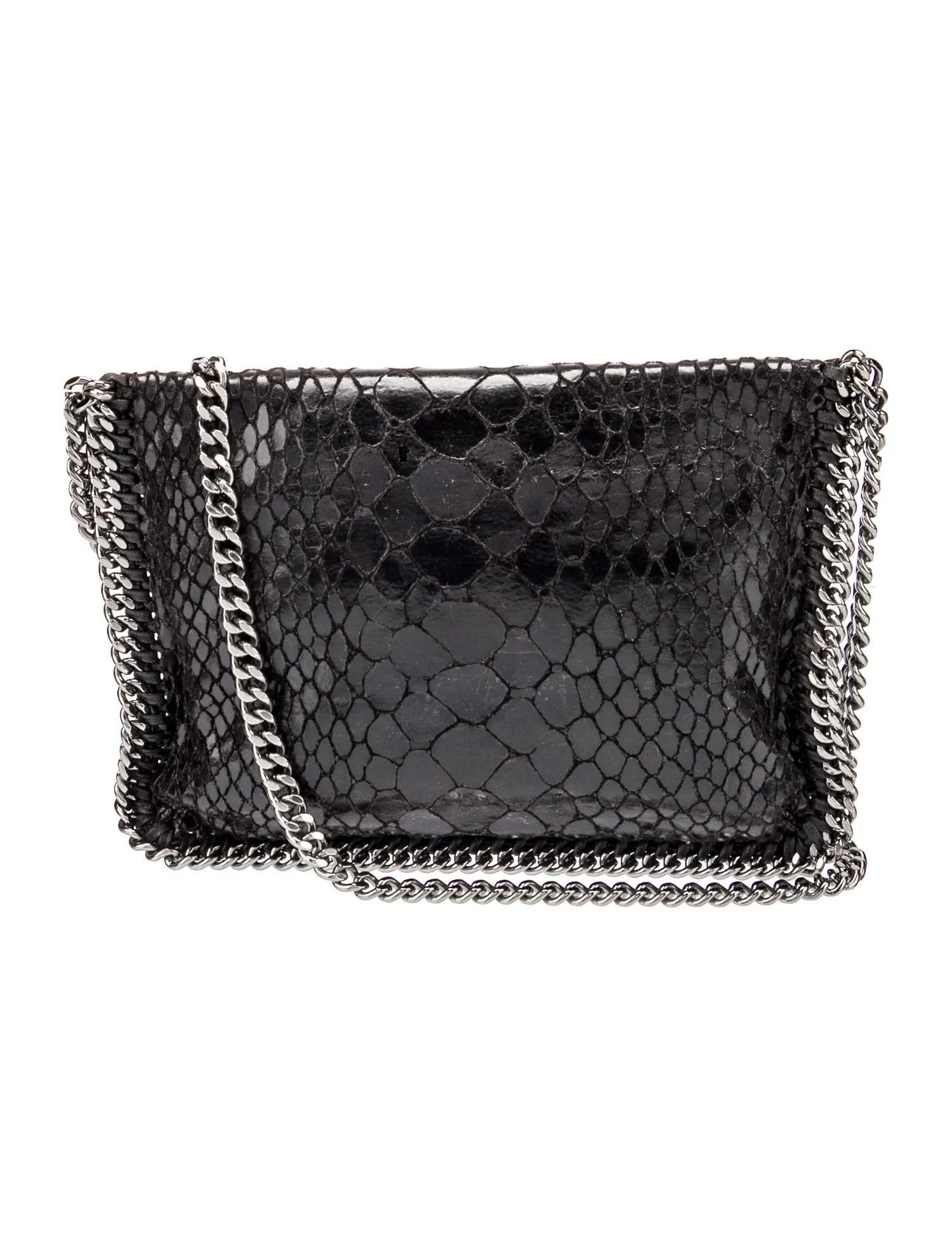 STELLA MCCARTNEY SMALL VEGAN SNAKESKIN FALABELLA CROSSBODY BAG
