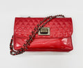 STUART WEITZMAN PATENT LEATER CHAIN STRAP BAG