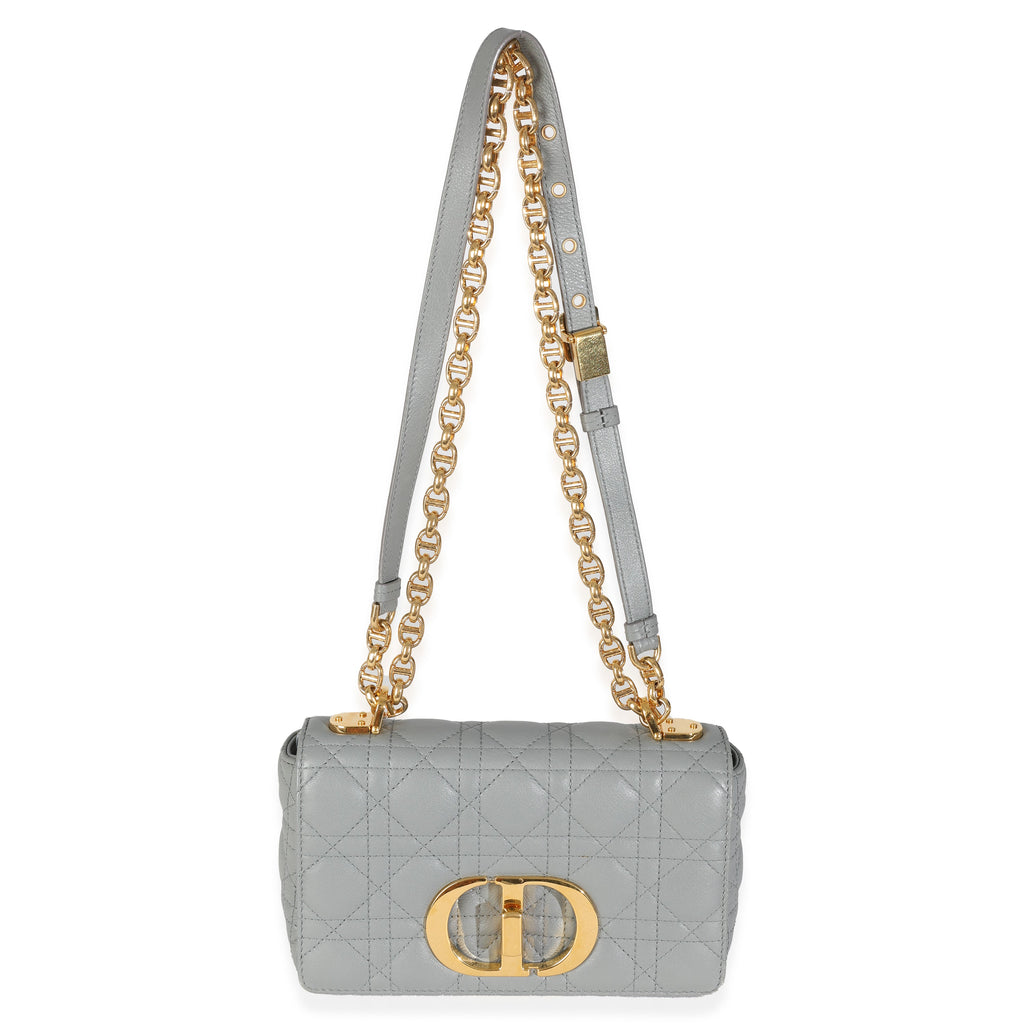 Blue Supple Calfskin Small Caro Chain Bag