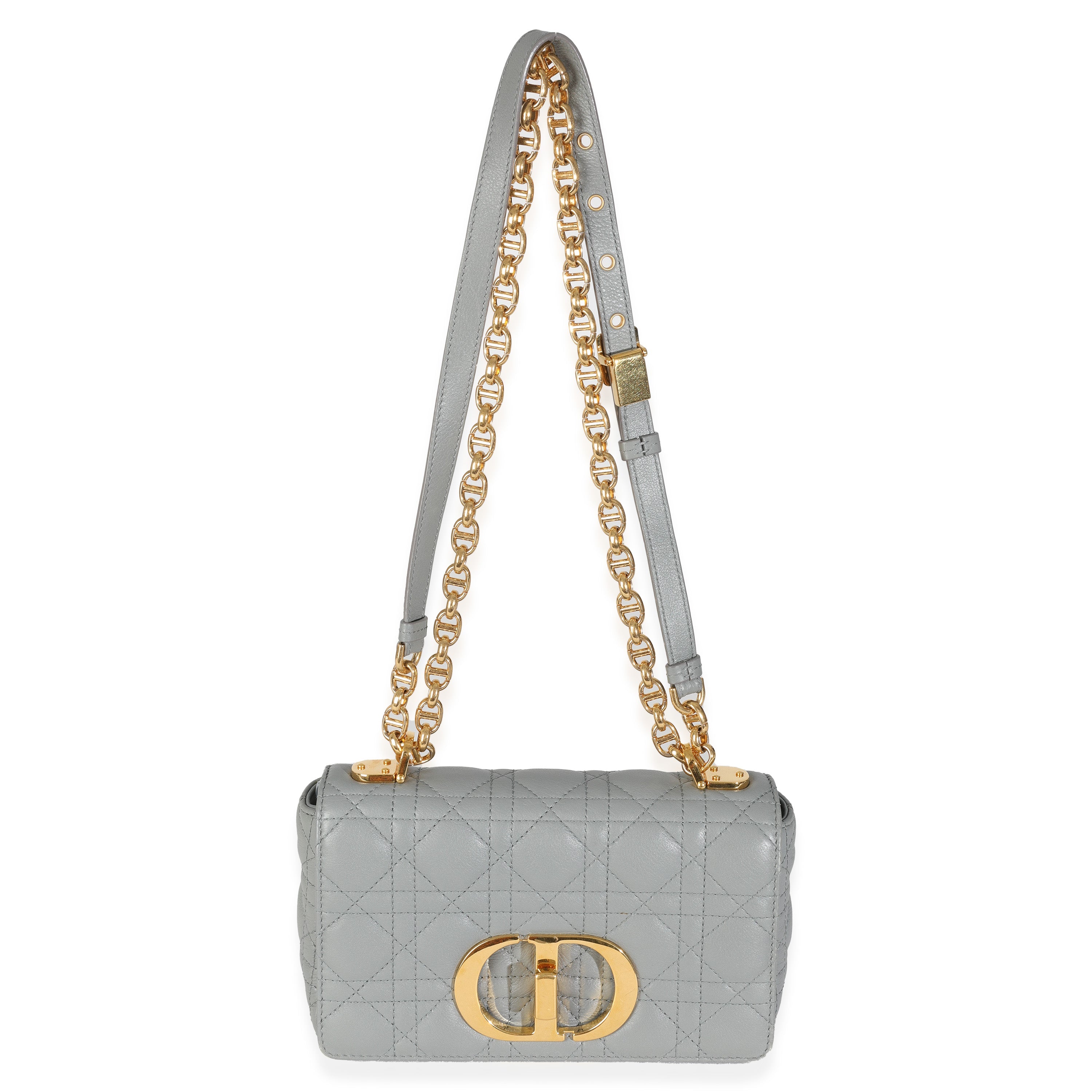 Blue Supple Calfskin Small Caro Chain Bag