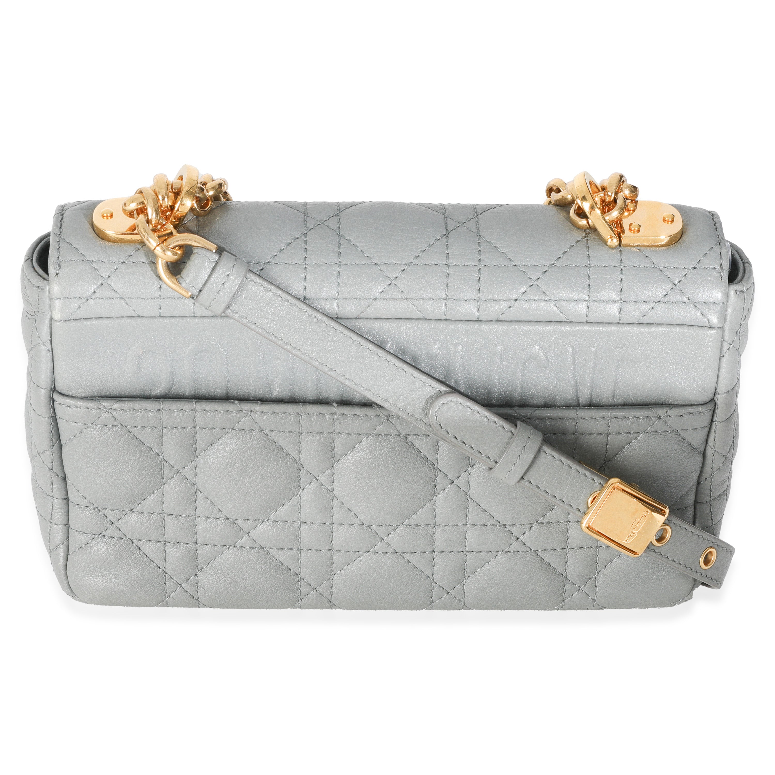 Blue Supple Calfskin Small Caro Chain Bag