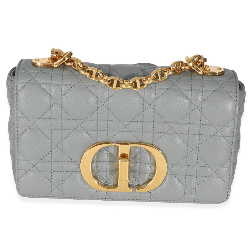 Blue Supple Calfskin Small Caro Chain Bag
