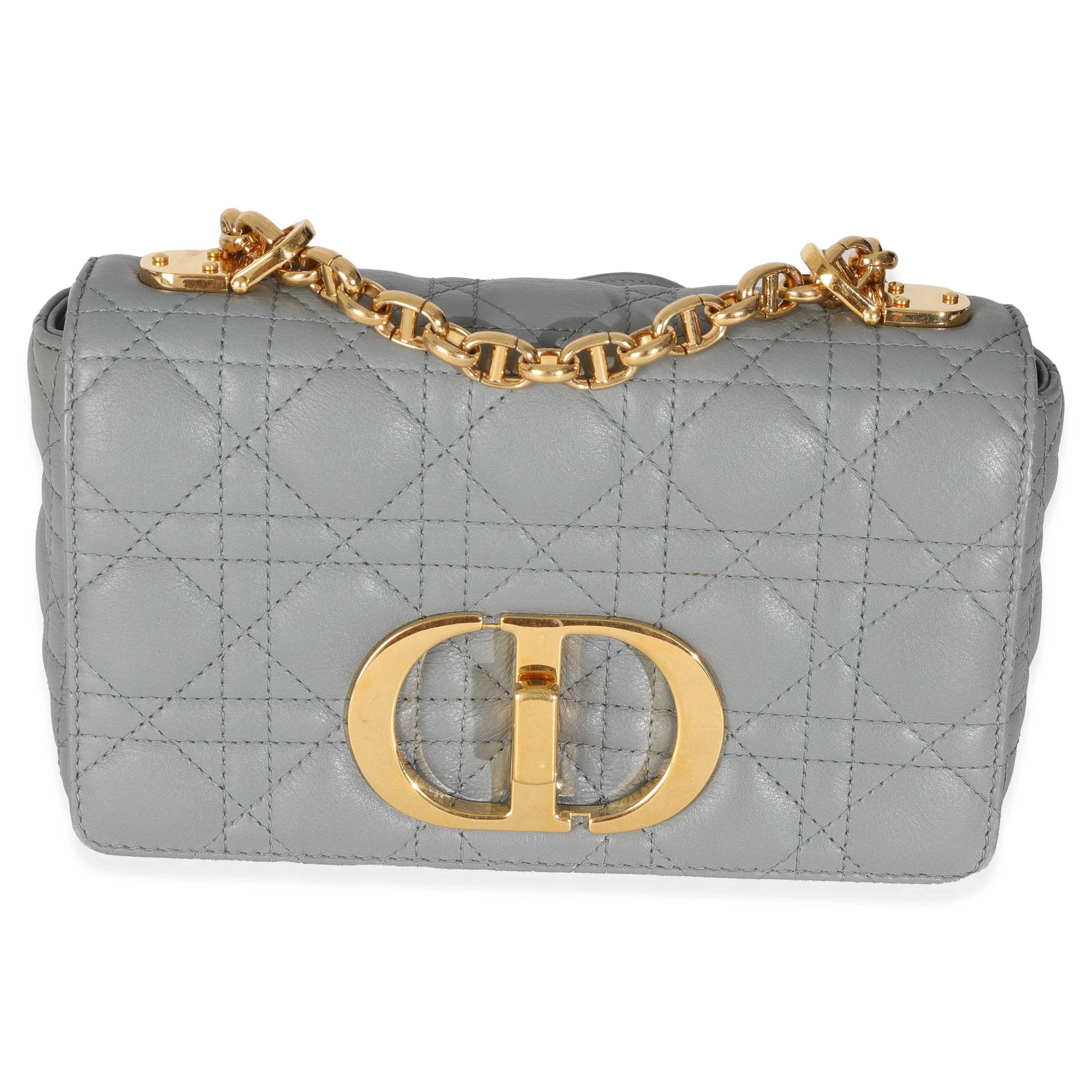 Blue Supple Calfskin Small Caro Chain Bag