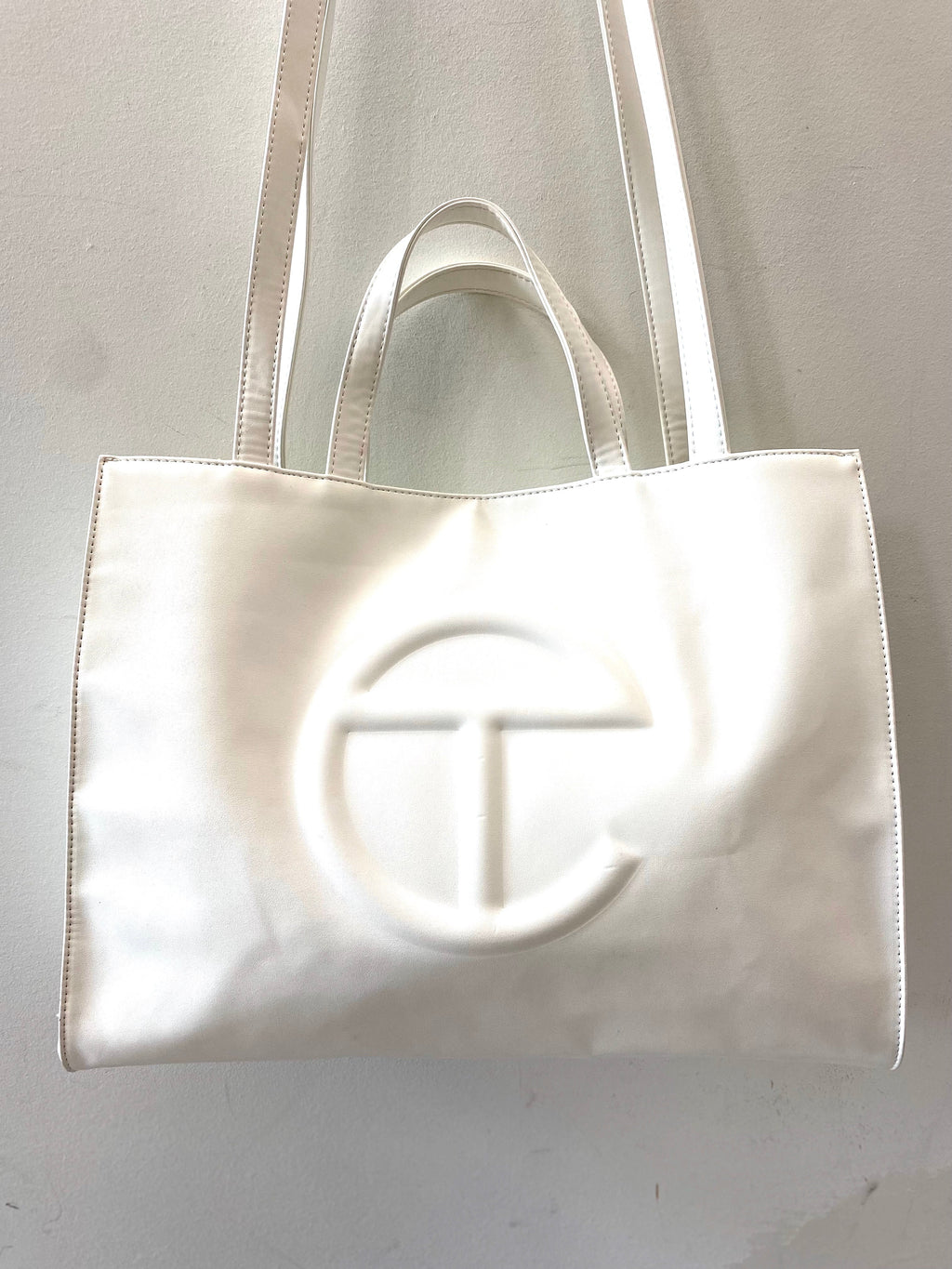 TELFAR VEGAN LEATHER SHOPPING TOTE BAG