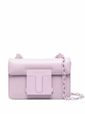 TOM FORD CALFSKIN LEATHER LOGO T CLASP BUCKLE CROSSBODY BAG