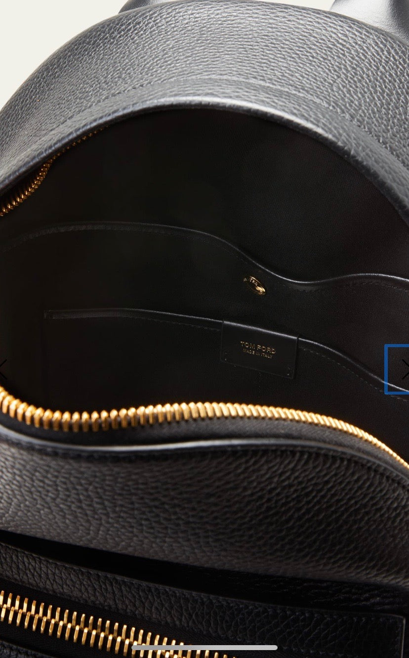 TOM FORD GRAINED LEATHER BUCKLEY BACKPACK