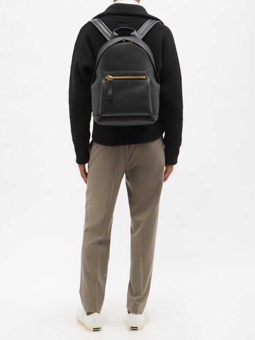 TOM FORD GRAINED LEATHER BUCKLEY BACKPACK