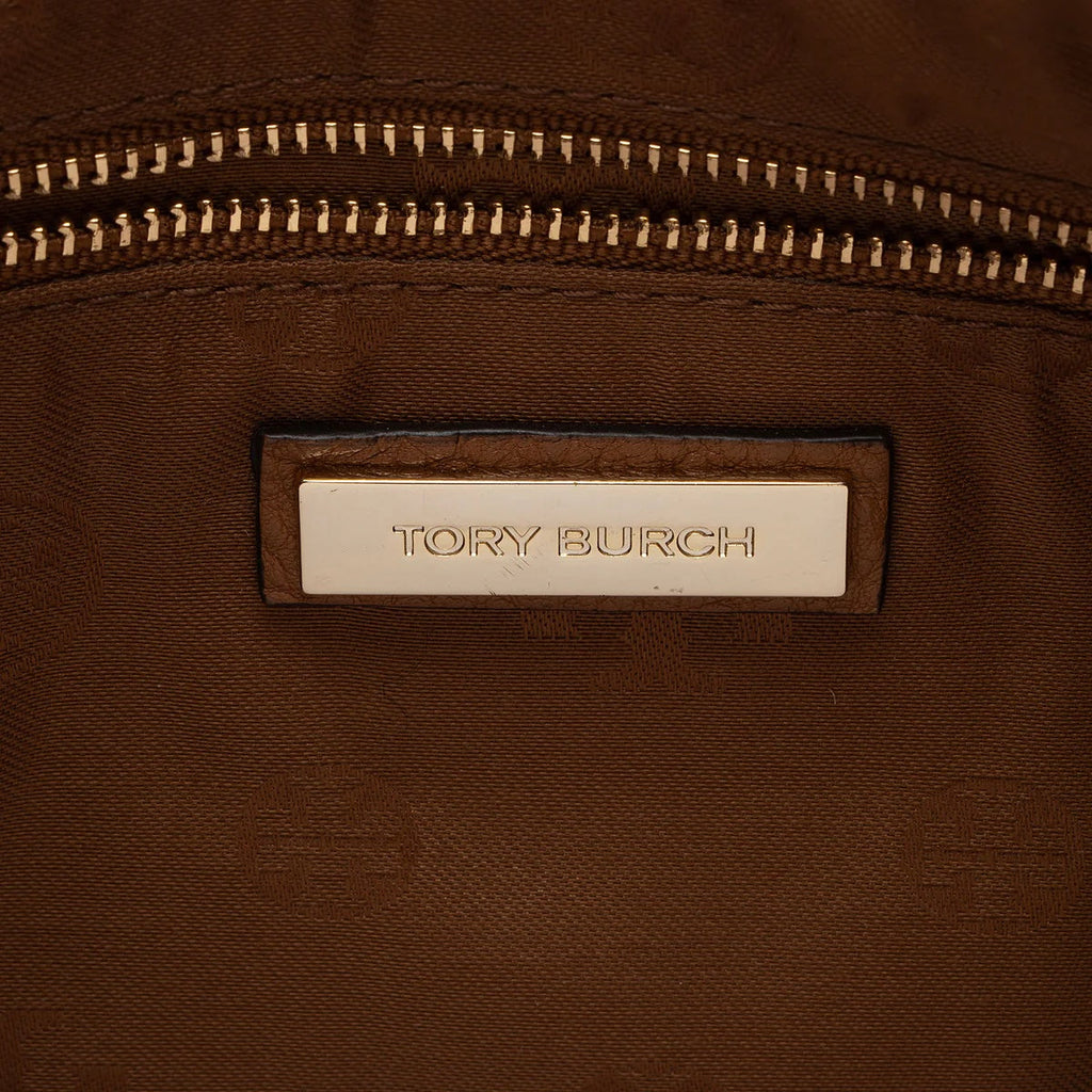TORY BURCH BOMBE T LEATHER HOBO BAG