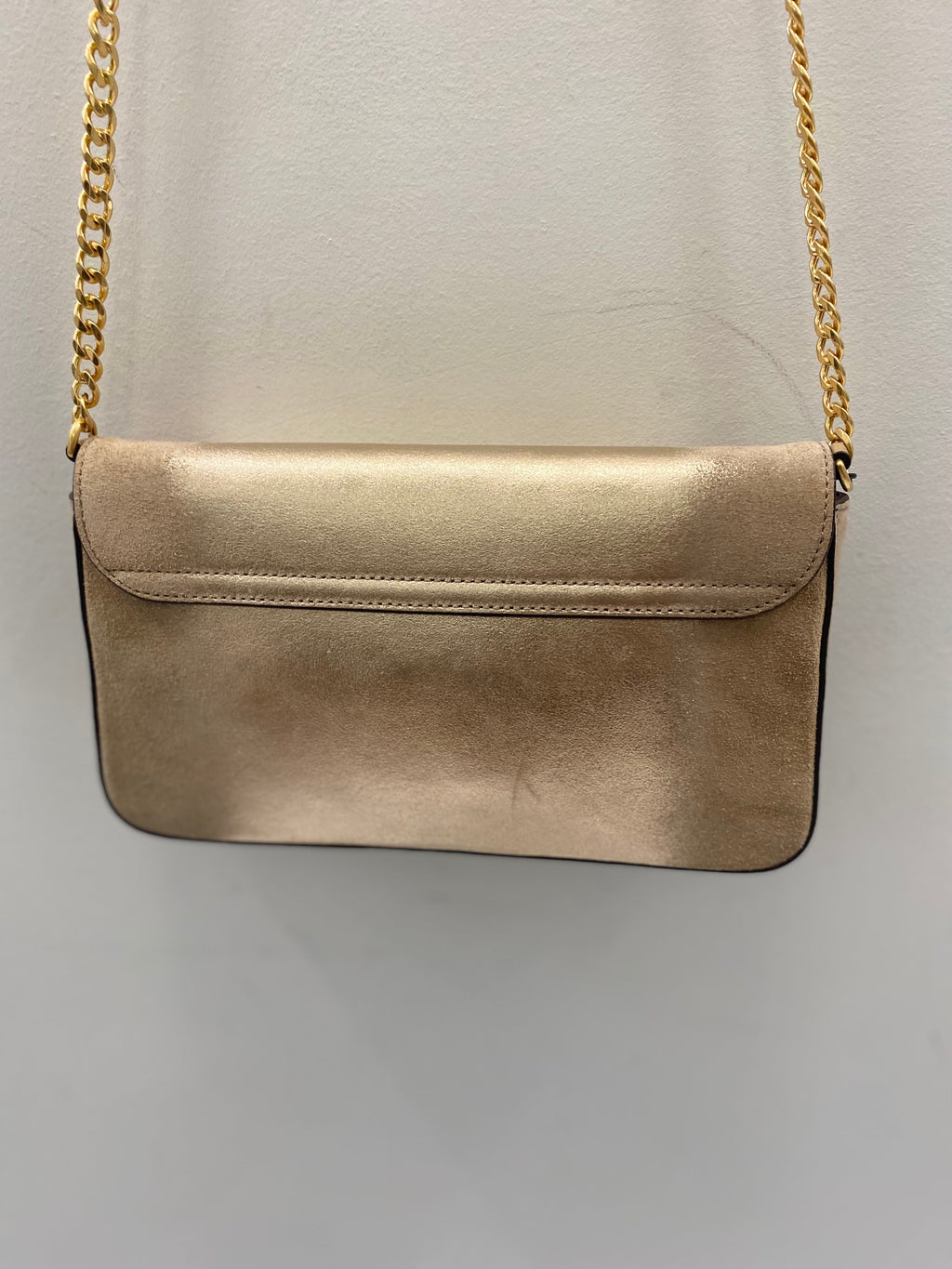 TORY BURCH CHELSEA METALLIC CONVERTIBLE CROSSBODY BAG