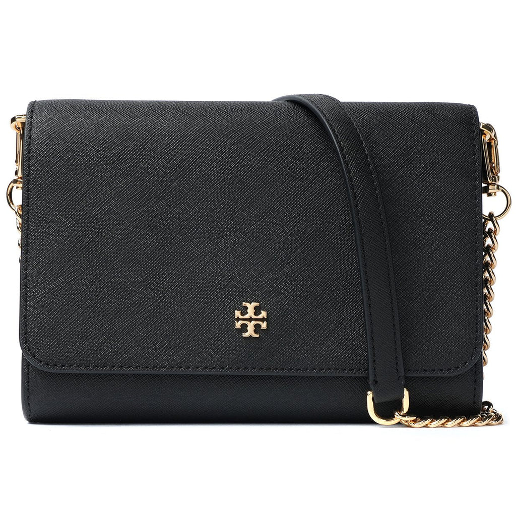 TORY BURCH EMERSON SAFFIANO LEATHER WALLET ON A CHAIN