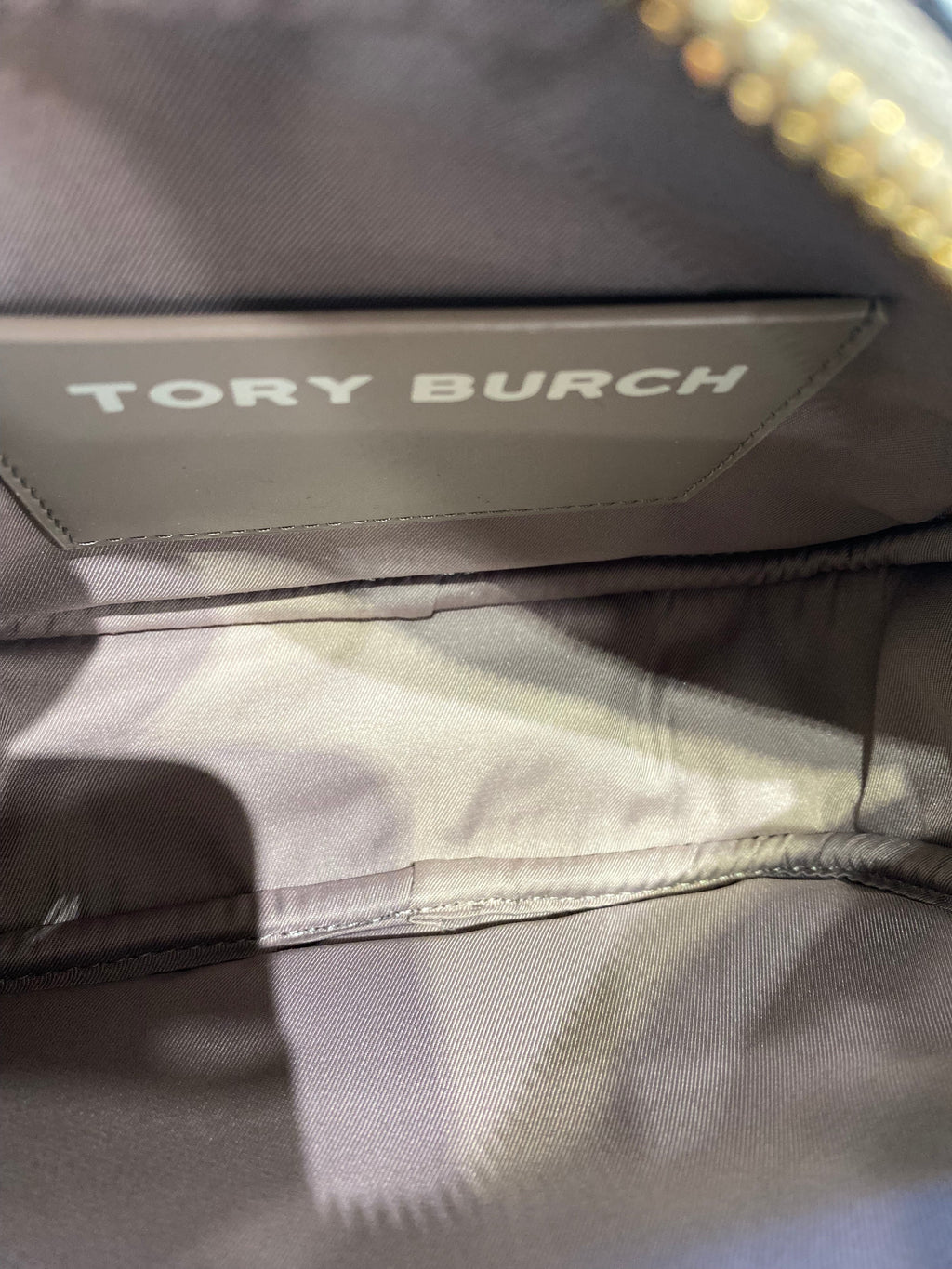 TORY BURCH GEMINI LINK CANVAS SHOULDER BAG