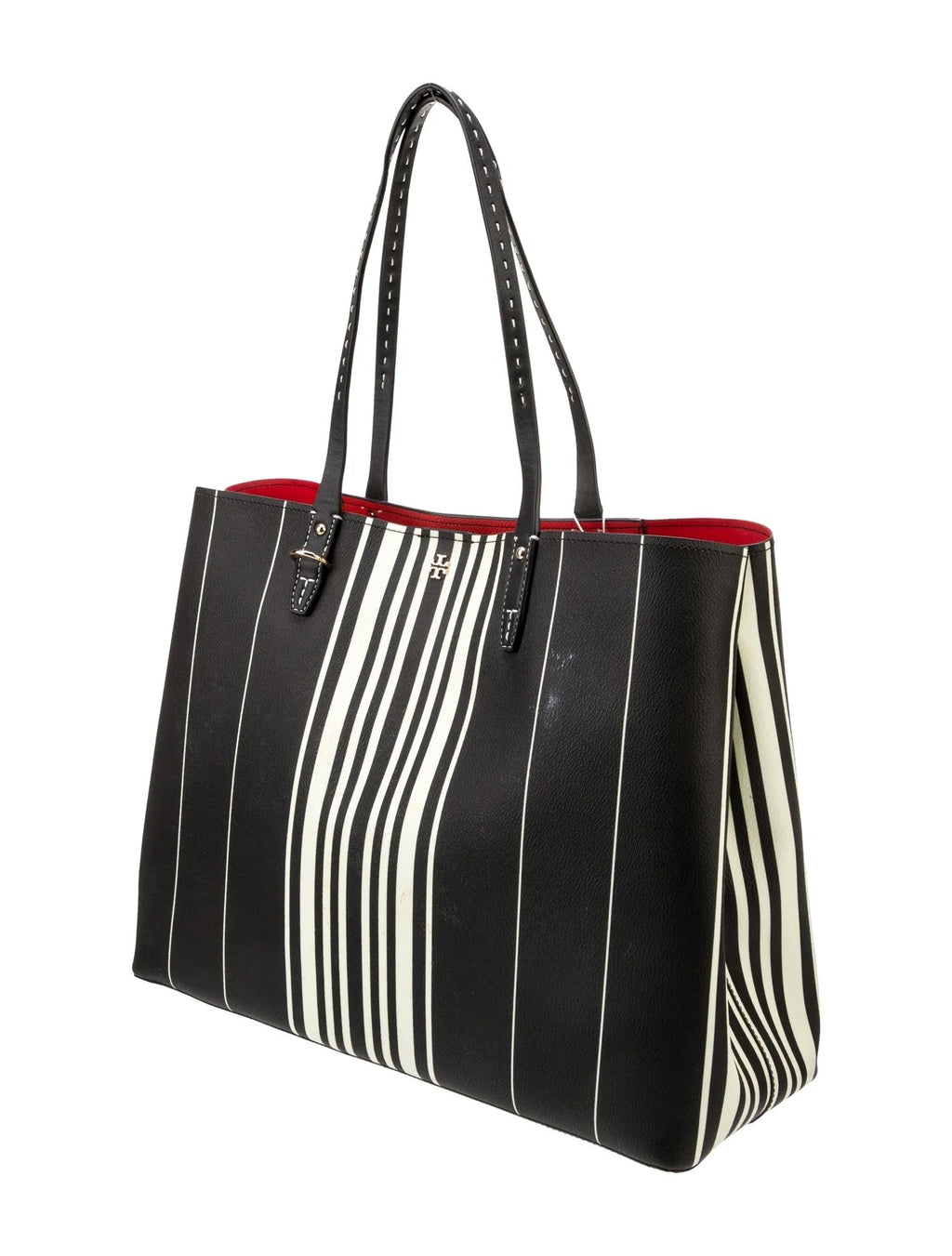 TORY BURCH KERRINGTON SQUARE STRIPED MEDIUM TOTE BAG