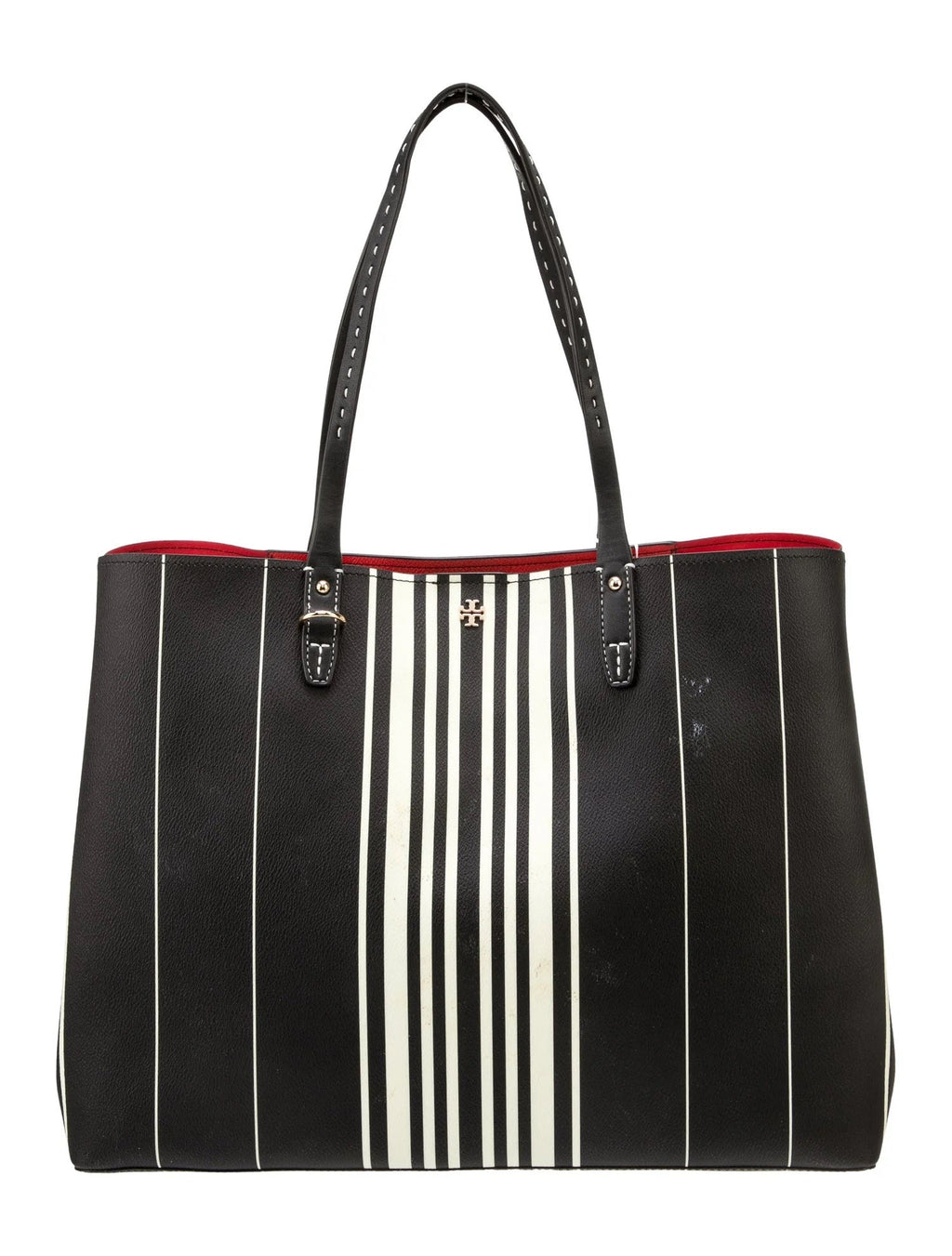 TORY BURCH KERRINGTON SQUARE STRIPED MEDIUM TOTE BAG