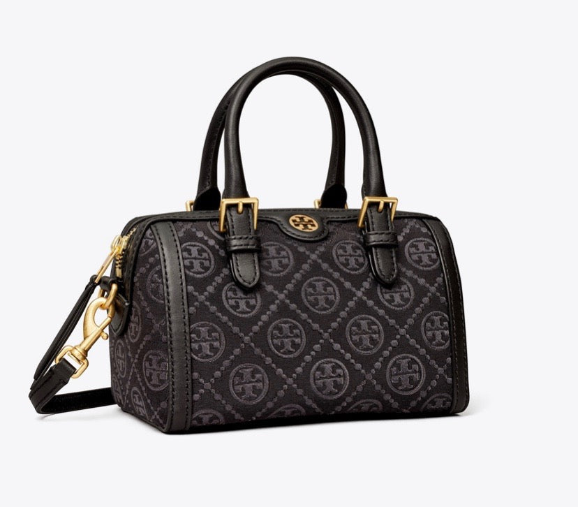 TORY BURCH MINI T MONOGRAM BARREL BAG