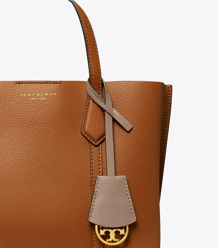 TORY BURCH PERRY SMALL CALFSKIN LEATHER TOTE BAG