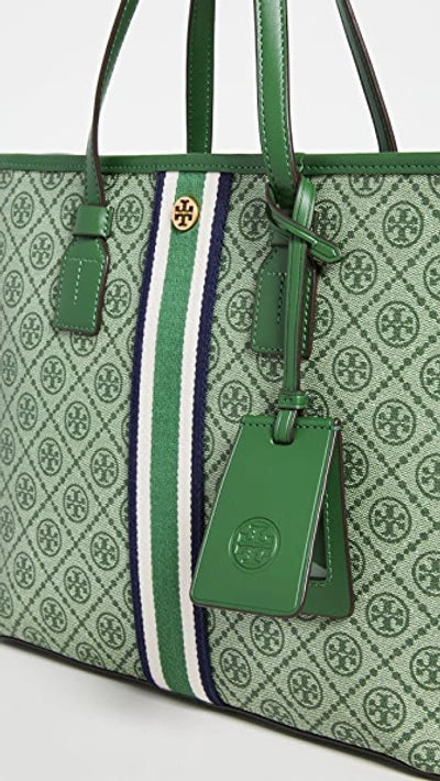 TORY BURCH T MONOGRAM COATED CANVAS TOTE BAG