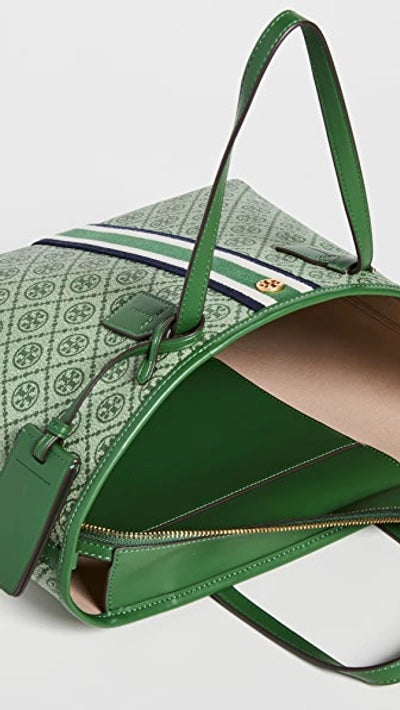 TORY BURCH T MONOGRAM COATED CANVAS TOTE BAG