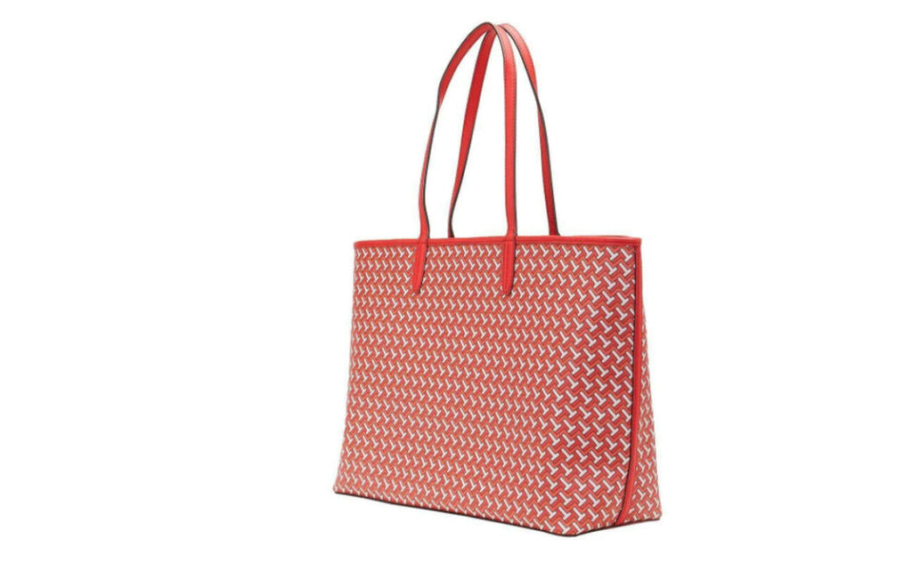 TORY BURCH T TITLE LINK RED TOTE BAG