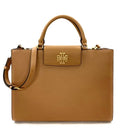 TORY BURCH BRITTEN PEBBLED COGNAC LEATHER GOLD HARDWARE LARGE TOTE BAG