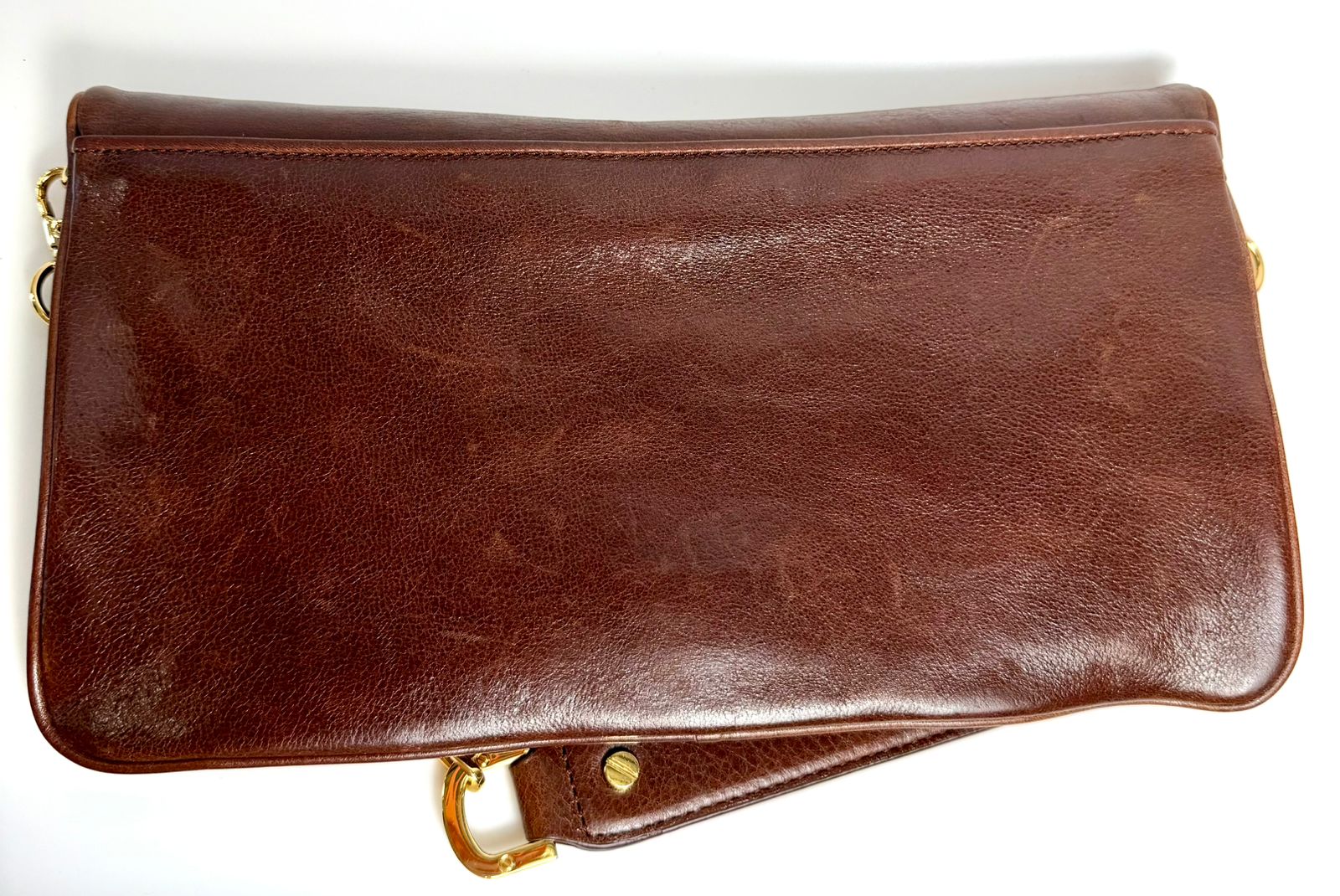 TORY BURCH CALFSKIN LEATHER REVA CLUTCH WITH CHAIN
