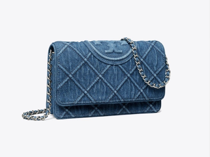 TORY BURCH FLEMING DENIM CROSSBODY BAG