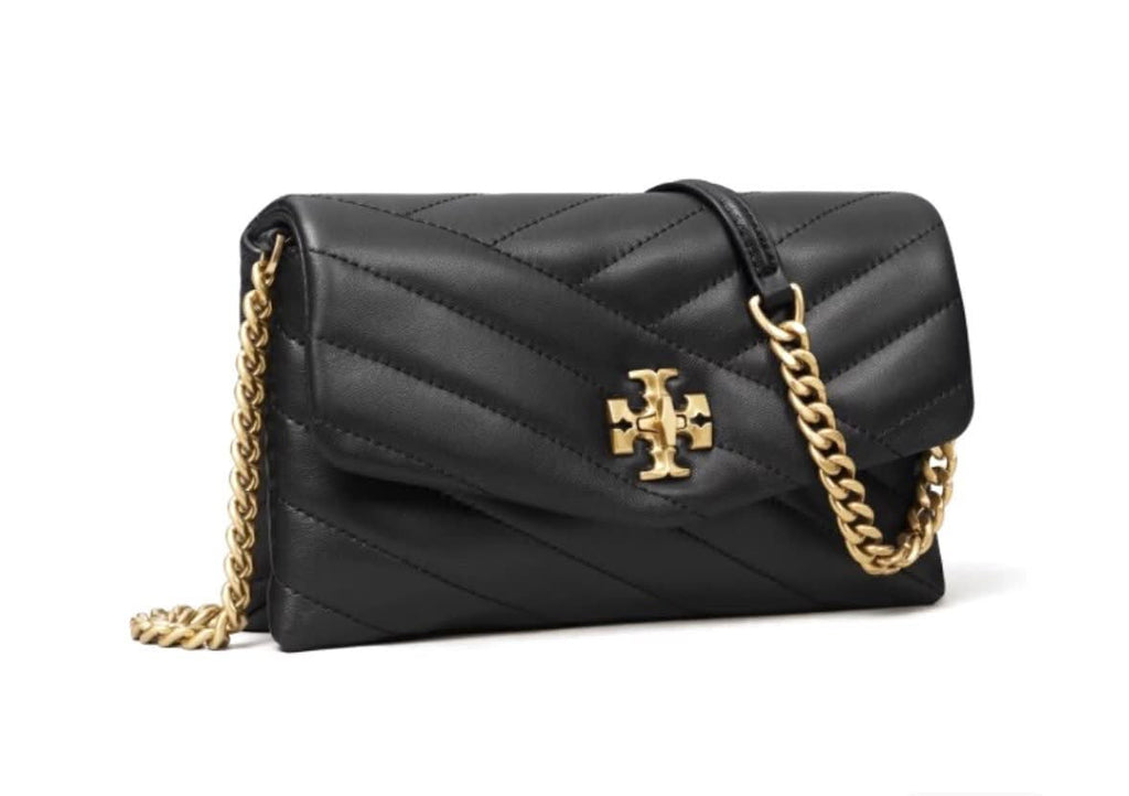TORY BURCH KIRA CHEVRON QUILTED LEATHER WALLET ON CHAIN