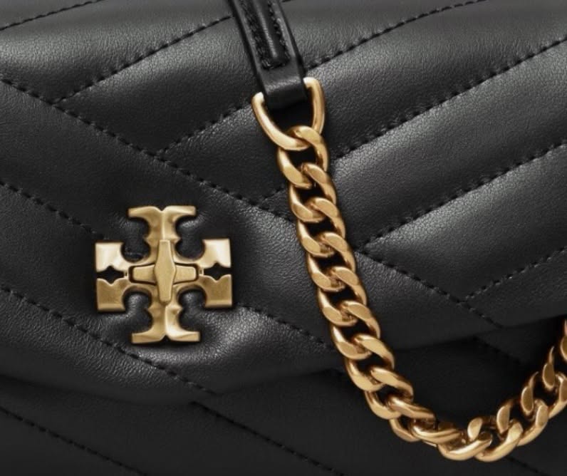 TORY BURCH KIRA CHEVRON QUILTED LEATHER WALLET ON CHAIN