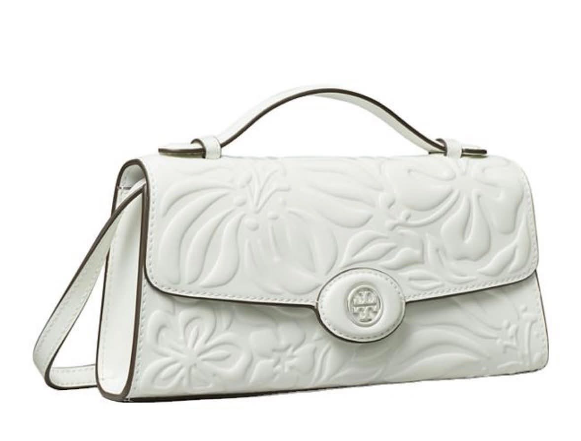 TORY BURCH MINI ROBINSON FLORAL EMBOSSED CROSSBODY BAG