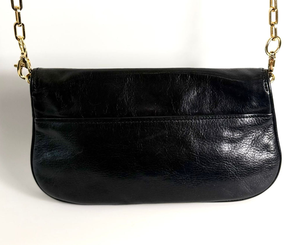 TORY BURCH REVA LOGO CONVERTIBLE CLUTCH BAG WITH CHAIN