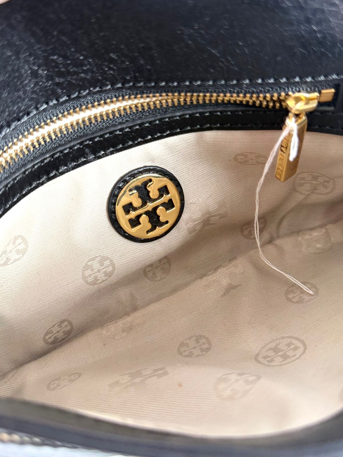 TORY BURCH REVA LOGO CONVERTIBLE CLUTCH BAG WITH CHAIN