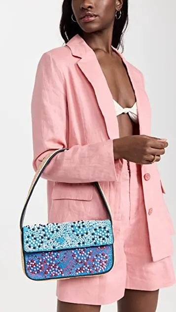 STAUD TOMMY BEADED SHOULDER BAG