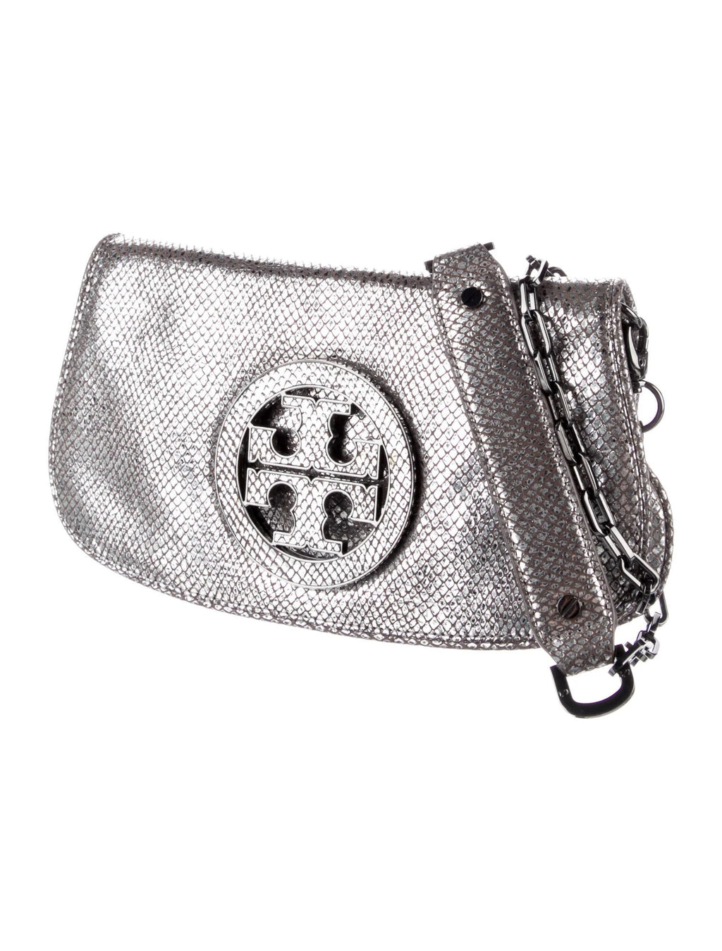 TORY BURCH EMBOSSED LEATHER SHOULDER BAG