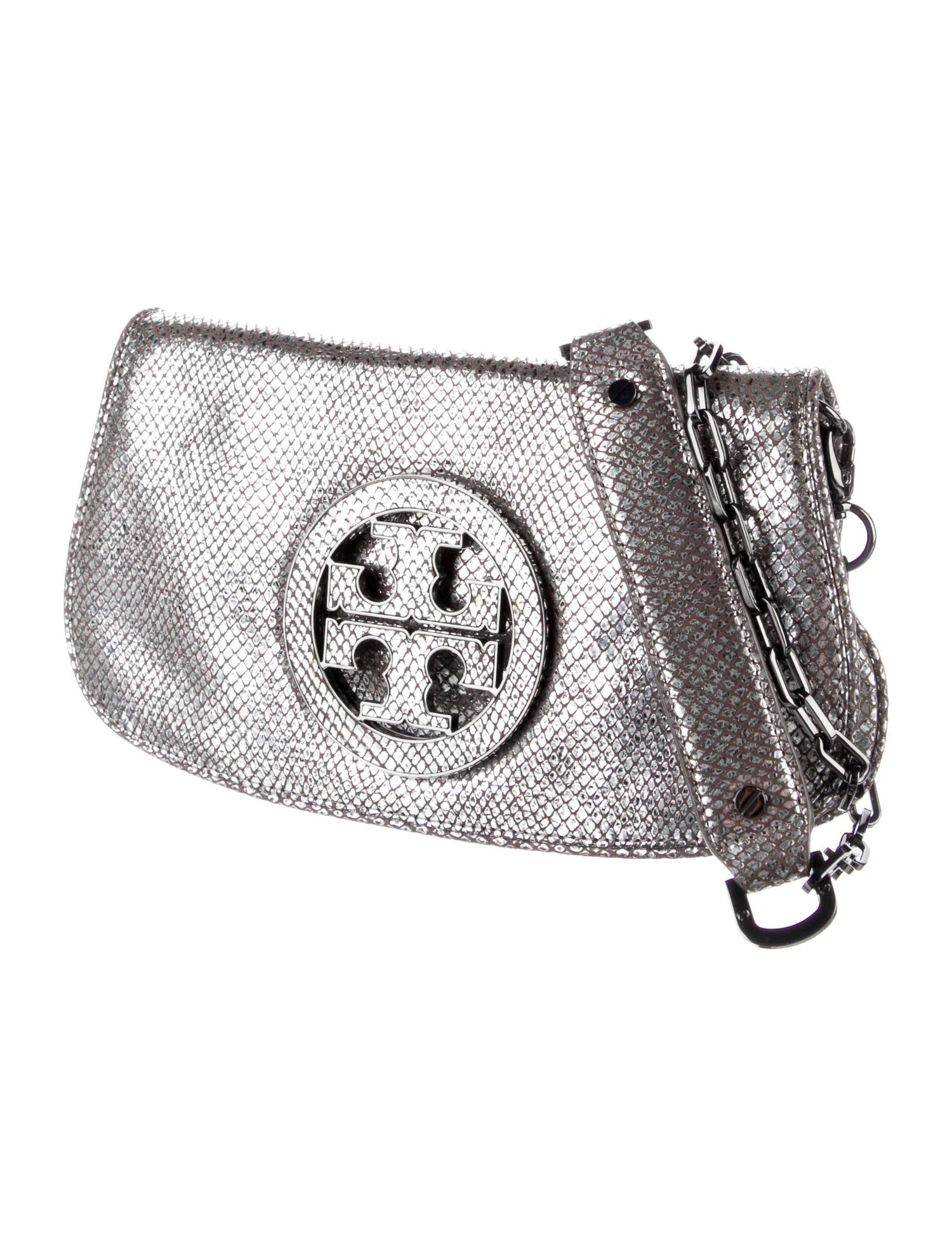 TORY BURCH EMBOSSED LEATHER SHOULDER BAG