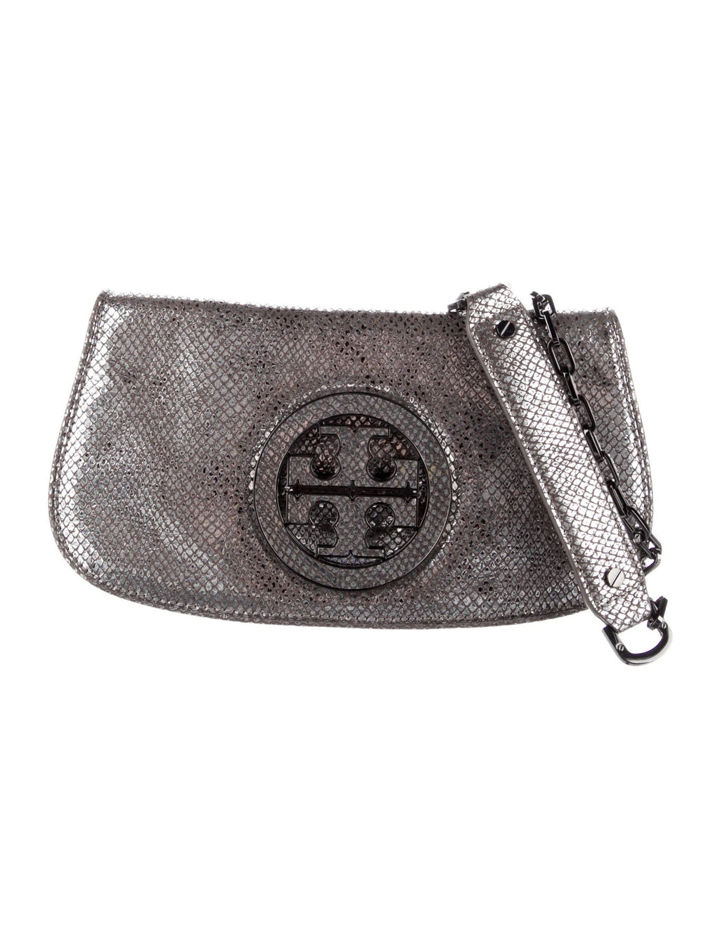 TORY BURCH EMBOSSED LEATHER SHOULDER BAG
