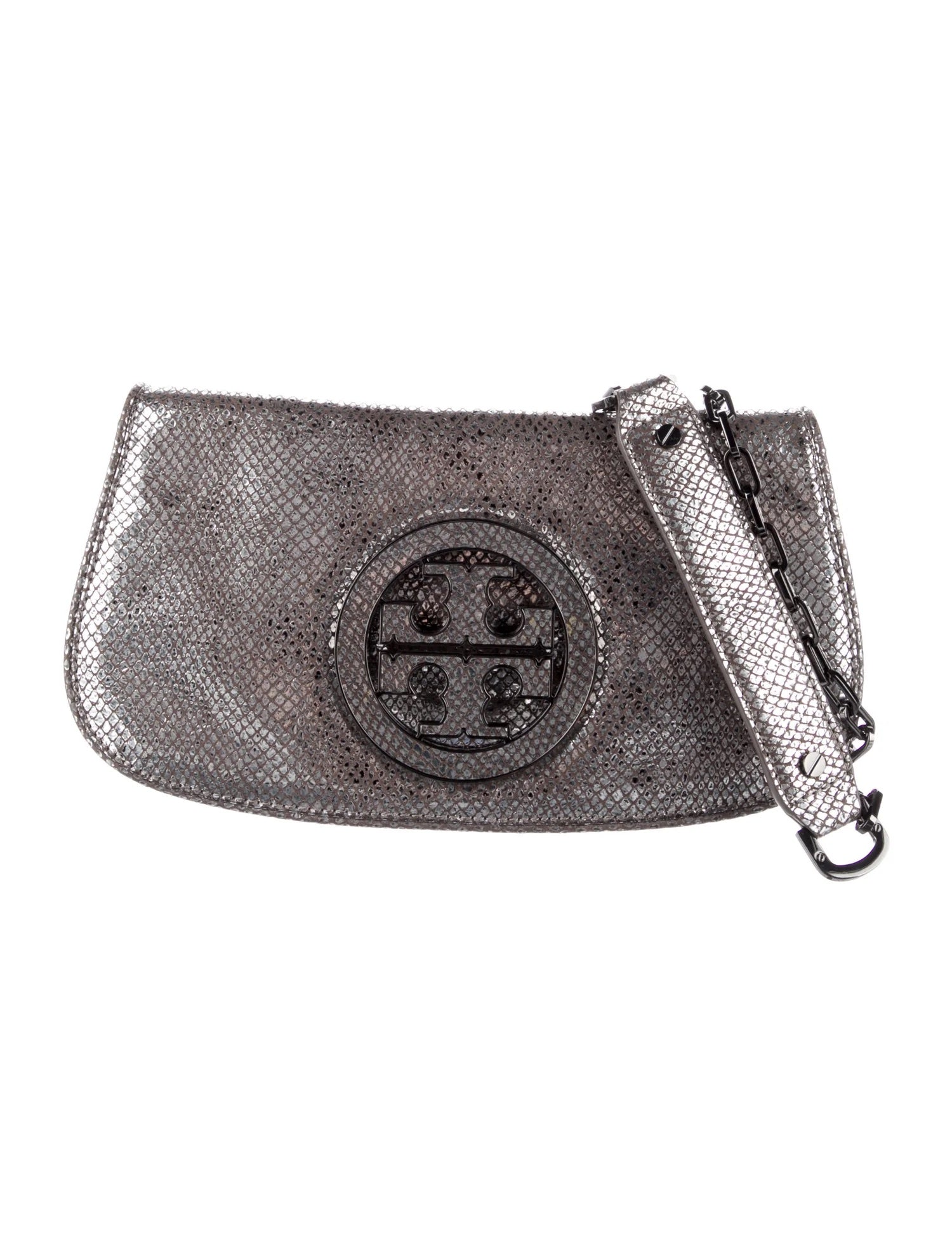 TORY BURCH EMBOSSED LEATHER SHOULDER BAG