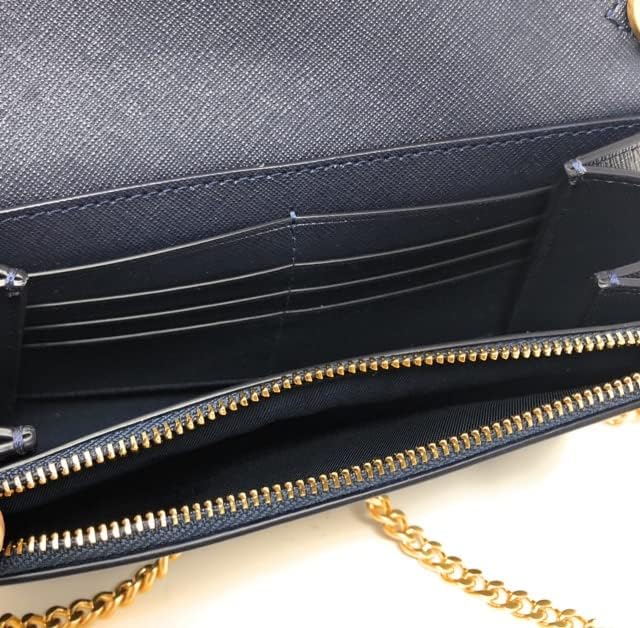 TORY BURCH EMERSON SAFFIANO LEATHER WALLET ON A CHAIN